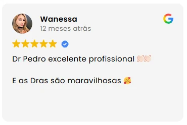 Wanessa, cinco estrelas: Dr. Pedro excelente profissional. E as Dras são maravilhosas.